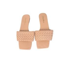 Coco Beau beige rope twist slide on sandals